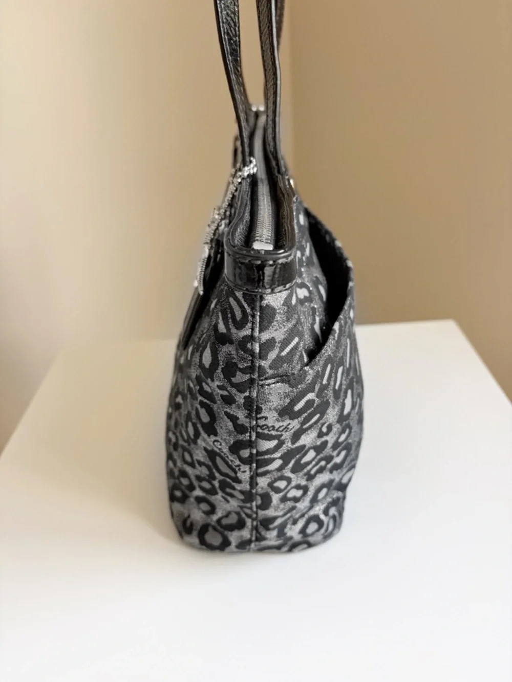 Coach Ocelot Metallic Leopard Tote Bag Y2K